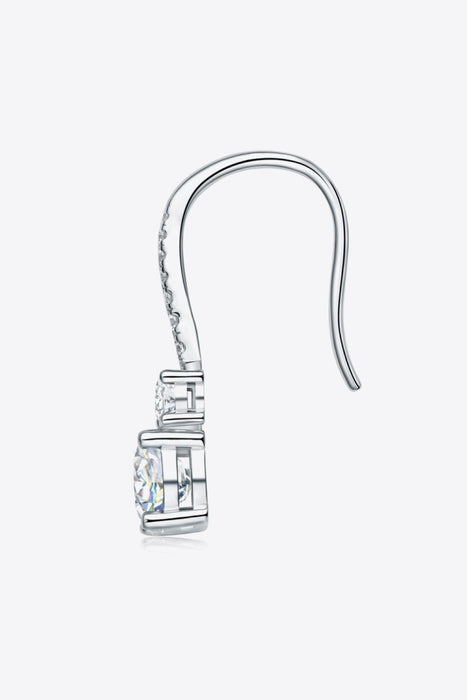Elegant Sterling Silver Drop Earrings with 2 Carat Lab-Diamonds - Timeless Sophistication