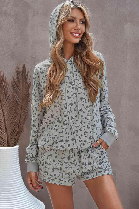 Animal Kingdom Cozy Lounge Set with Hoodie and Shorts