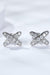 Platinum-Plated Sterling Silver X-Shape Moissanite Earrings: Elegant Luxury Elegance