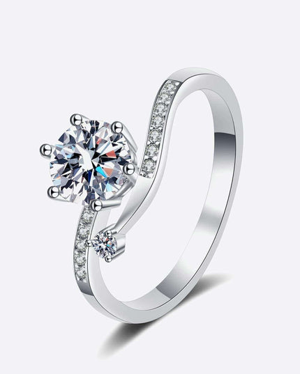 Chic Lab Grown Diamond Bypass Ring with Dazzling Moissanite Accents