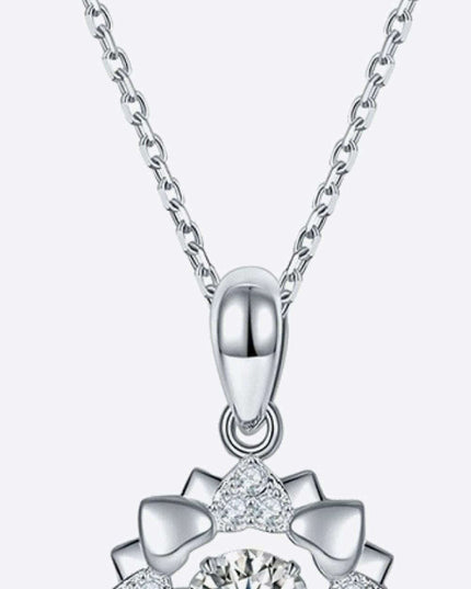 Floral Elegance Moissanite Pendant with Stunning Zircon Accents