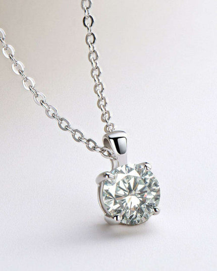 Radiant Elegance: 1 Carat Lab-Diamond Sterling Silver Necklace