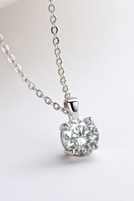 Radiant Elegance: 1 Carat Lab-Diamond Sterling Silver Necklace
