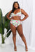 Cream Floral Twist High-Rise Bikini Set by Marina West Swim