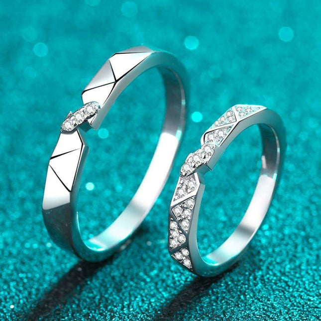 Sophisticated Moissanite Sterling Silver Ring with Rhodium Plating