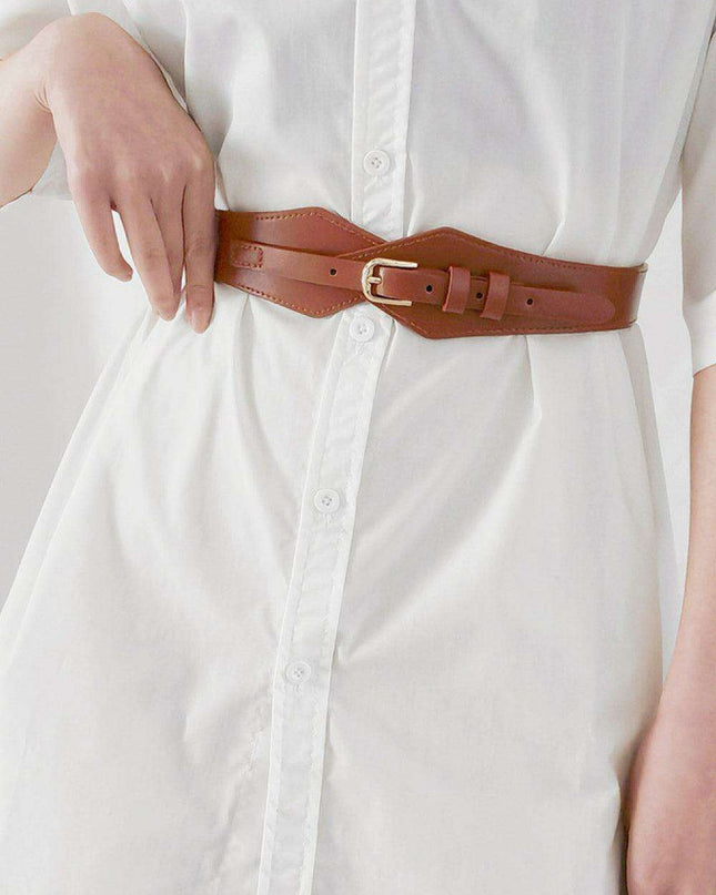 Chic Geometric Buckle Waist Belt for Fashion-Forward Looks