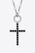 Exquisite Moissanite Cross Pendant Necklace - Premium Sterling Silver and Platinum-Plated Finish