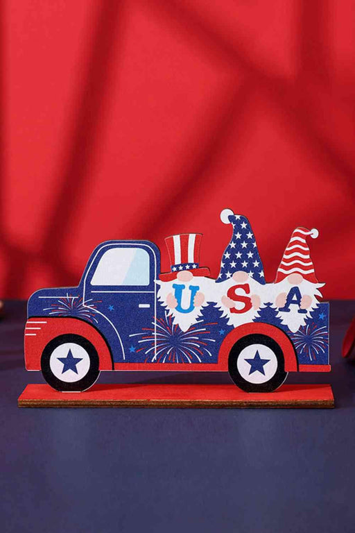 Rustic Wood Independence Day Home Decoration Piece