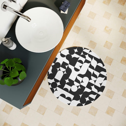 Optical Illusion Abstract Polyester Bathroom Rug