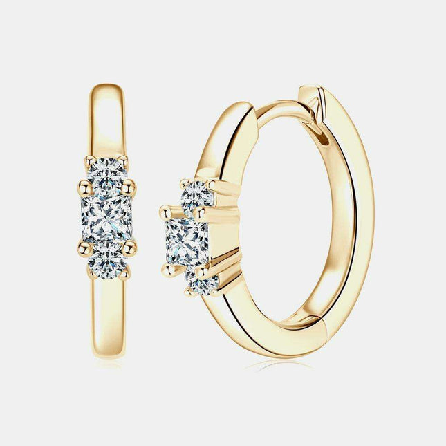 Elegant Moissanite 0.42 Carat Sterling Silver Hoop Earrings
