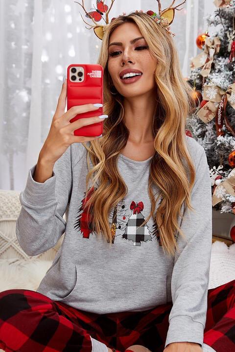 Festive Christmas Tree Print Sweater perfect for the Holiday Season