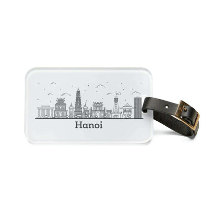 Chic Acrylic Luggage Tag Set with Luxurious Leather Strap – Elevate Your Travel Essentials
