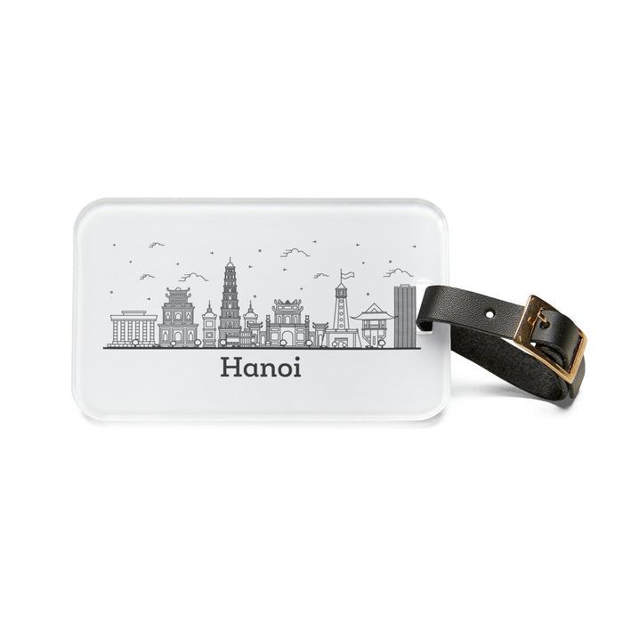 Sophisticated Acrylic Luggage Tag Set with Leather Strap for Chic Travelers
