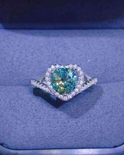 Heartfelt Lab-Diamond Ring with Dazzling Zircon Accents - A Modern Classic