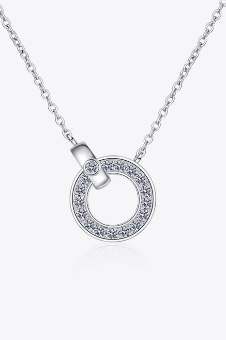 Elegant Moissanite Pendant Necklace in Sterling Silver with Rhodium-Plated Chain