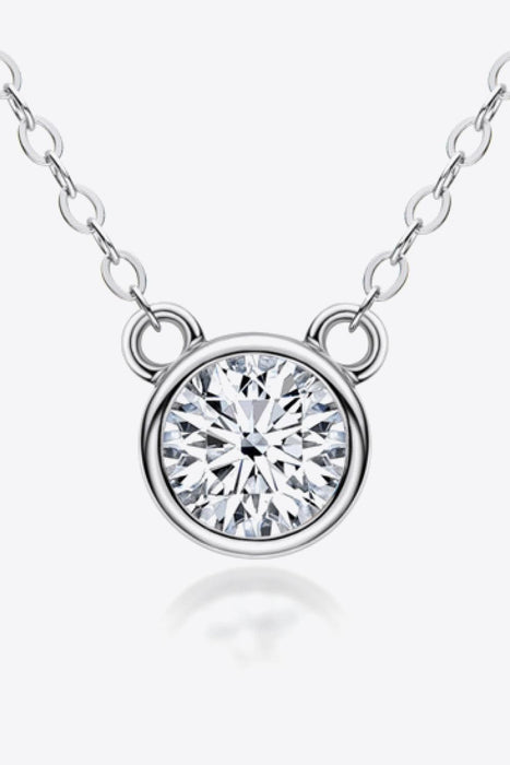 1 Carat Lab-Grown Diamond Sterling Silver Necklace with Platinum and Gold Accents