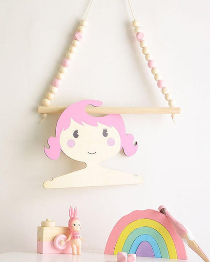 Enchanting Nordic Wooden Wall Hook for Playful Kids' Room Decor