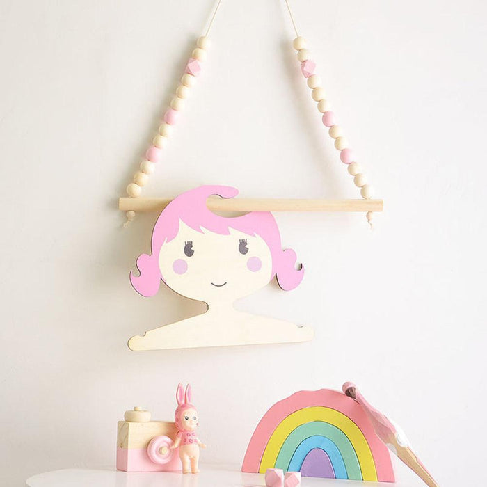 Enchanting Nordic Wooden Wall Hook for Playful Kids' Room Decor
