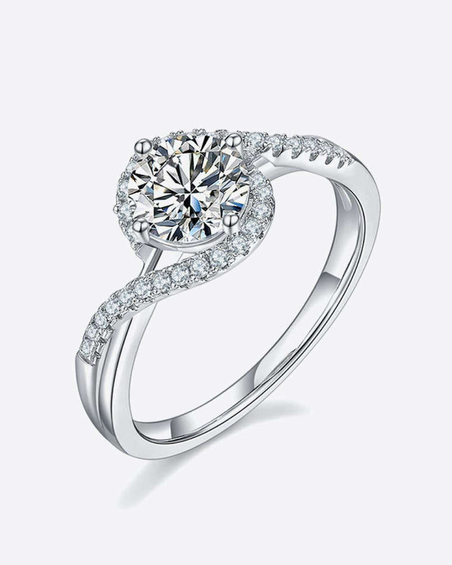 Elegant Crisscross Lab-Grown Diamond Band with Stunning Accents