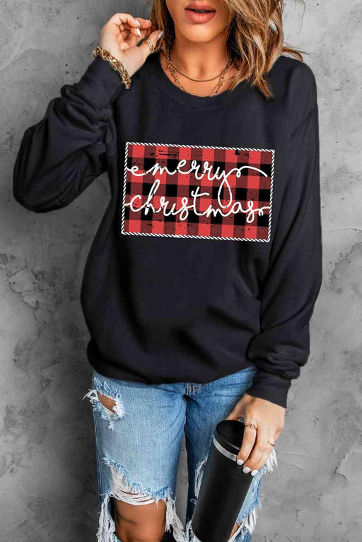 Cozy Graphic Print Drop Shoulder Pullover with Comfort Blend