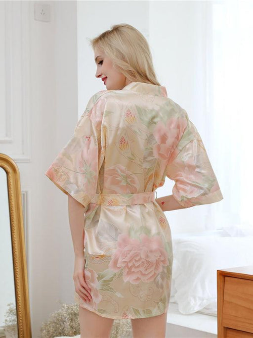 Elysian | Women's Romantic Floral Print Kimono Robe & Lounge Set