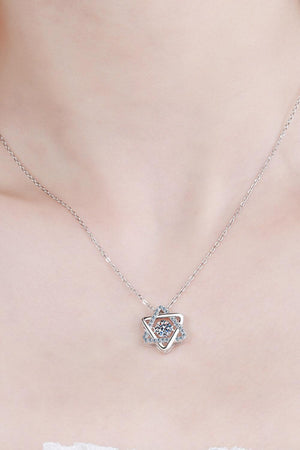 Moissanite Rhodium-Plated Chain-Link Necklace-Trendsi-Silver-One Size-Très Elite
