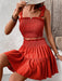 Chic Smocked Square Neck Tank Top and Skirt Set with Delicate Frill Accents