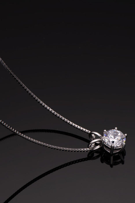 Elegant 925 Sterling Silver Pendant Necklace with Lab Grown Diamond - Timeless Beauty