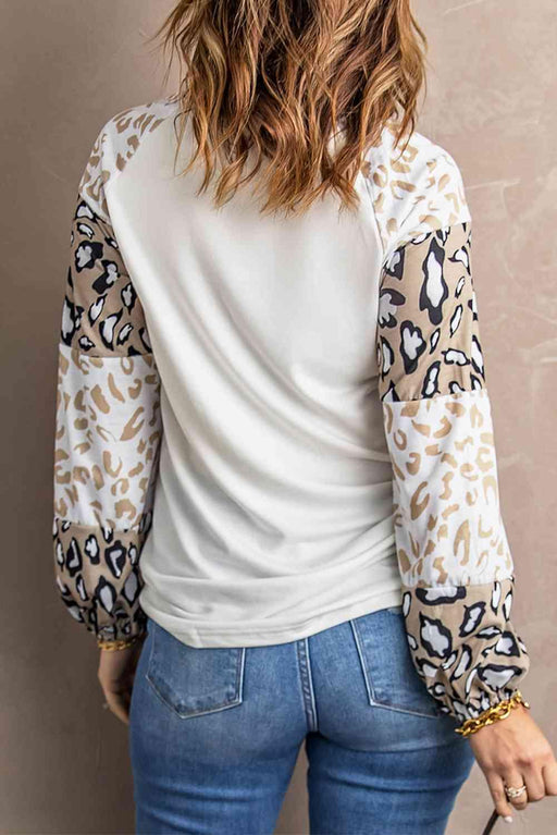 Leopard Print Drop Shoulder Sweater