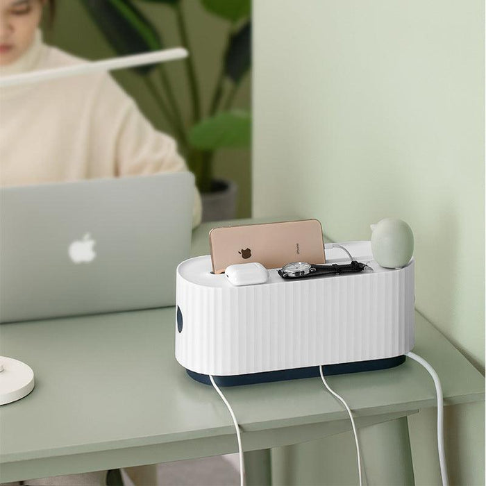 Cloud Power Storage Box - Large Capacity Desktop Organizer for Power Strips and Cords
