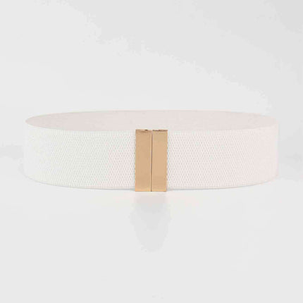 Chic Elastic Belt with Sleek Alloy Buckle - A Stylish Addition for Any Ensemble