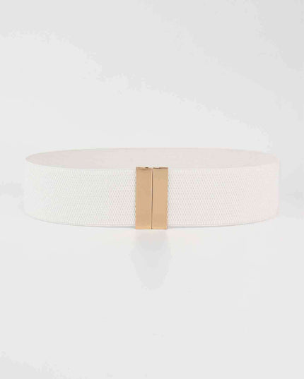 Chic Elastic Belt with Sleek Alloy Buckle - A Stylish Addition for Any Ensemble