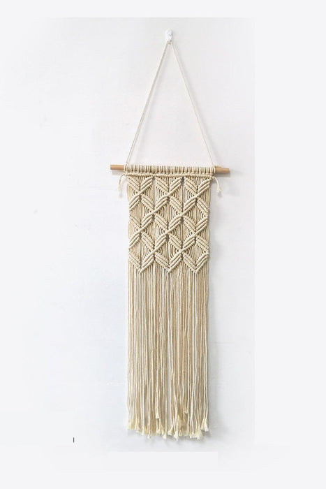 Exquisite Handmade Cotton Macrame Wall Hanging with Artistic Sticks - 10.2*29.5 in