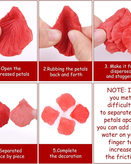 Romantic Elegance Silk Rose Petals Collection: 1000 Lush Red Petals for Memorable Celebrations