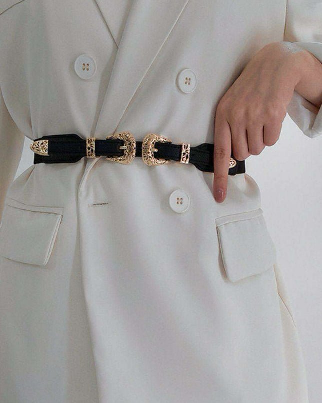 Elevate Your Style with the Double Clasp Stretch Belt