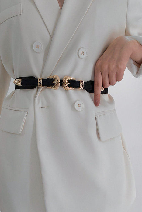 Dual Clasp Stretch Belt - Stylish Accessory for Versatile Outfits