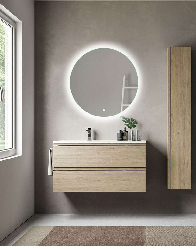 Sleek Beveled Frameless LED Mirror for Illuminated Bathroom Elegance