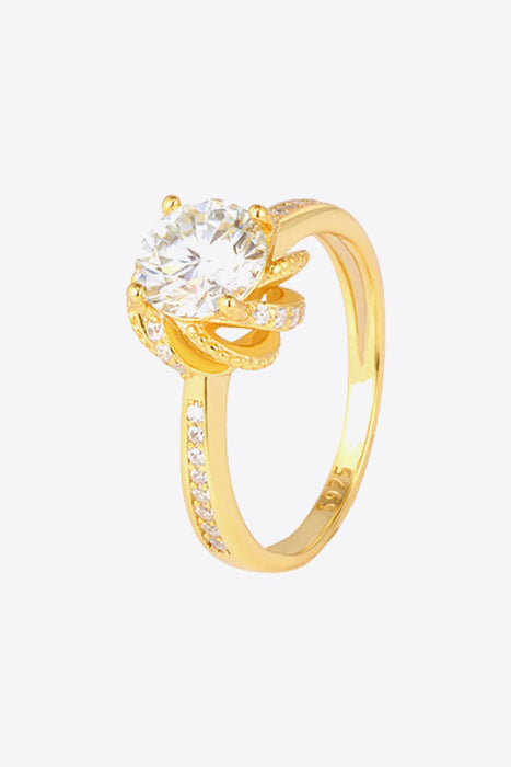 Elegance Personified: Luxurious Moissanite Ring Set with Gold-Plated Touches