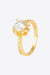 Elegant Minimalist Moissanite Ring Set with Gold-Plated Accents in Sterling Silver