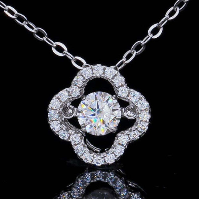 Ethereal Blossom Lab-Grown Diamond Pendant Necklace - Classic Sophistication