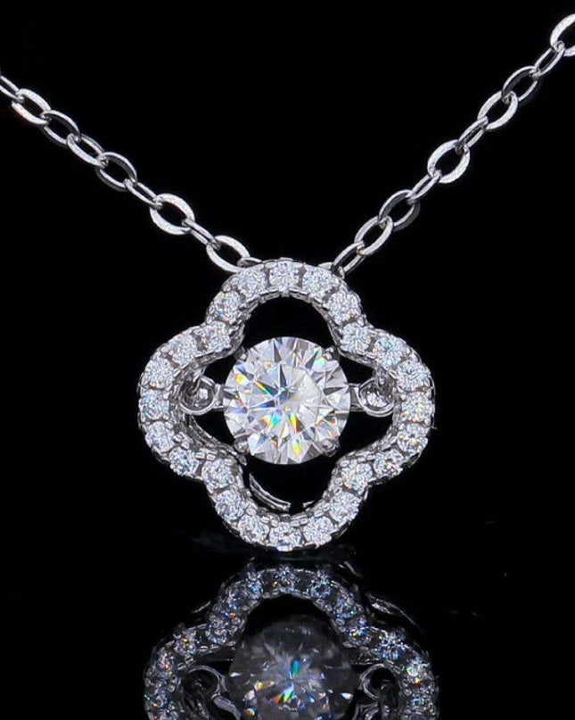 Ethereal Blossom Lab-Grown Diamond Pendant Necklace - Classic Sophistication