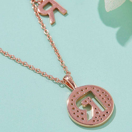 Stunning Rose Gold-Plated Necklace with Lab-Created Diamond - A Modern Elegance