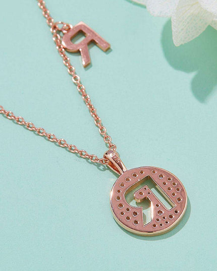 Stunning Rose Gold-Plated Necklace with Lab-Created Diamond - A Modern Elegance