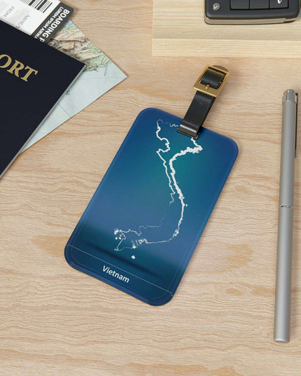 Stylish Acrylic Luggage Tag Set with Custom Leather Strap for Travel Enthusiasts