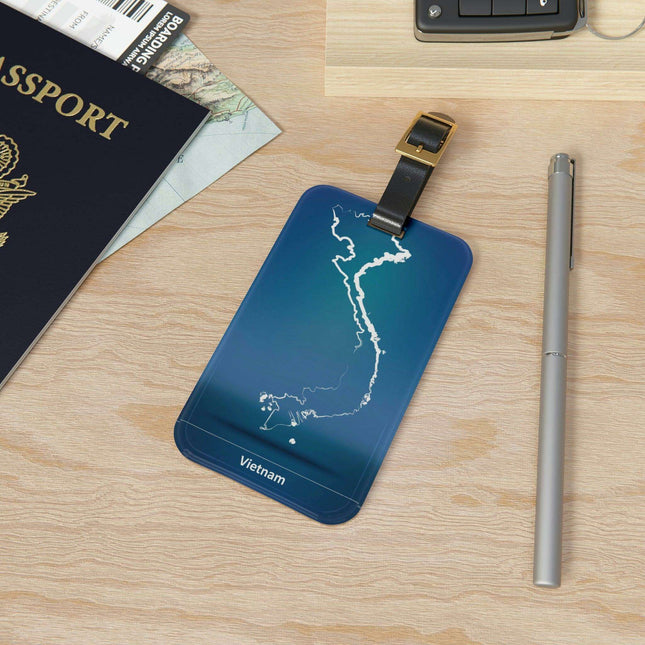 Stylish Acrylic Luggage Tag Set with Custom Leather Strap for Travel Enthusiasts