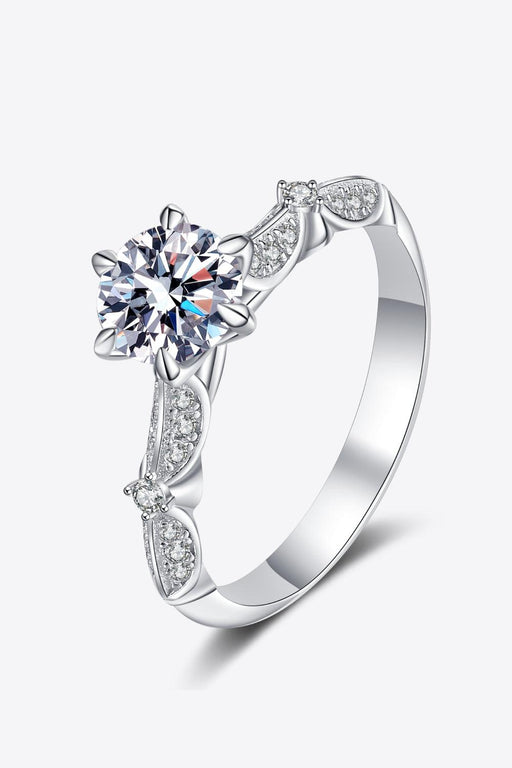 Sterling Silver Geometric Moissanite Ring - Elegant Sparkle and Refined Design