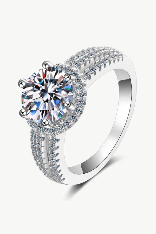 Exquisite Moissanite Sparkle Sterling Silver Ring