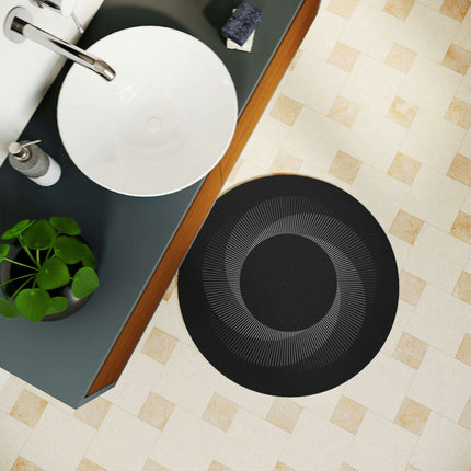 Personalized Optical Circle Bath Mat - Stylish and Absorbent Bathroom Rug