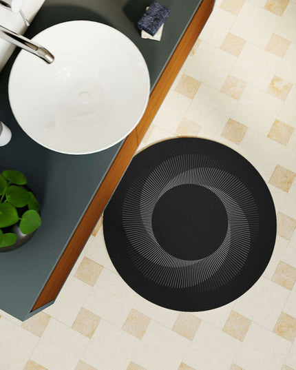 Personalized Optical Circle Bath Mat - Stylish and Absorbent Bathroom Rug