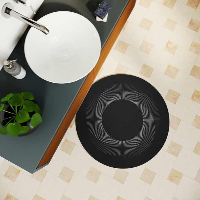 Abstract Optical Illusion Circle Bath Mat - Personalized Bathroom Rug